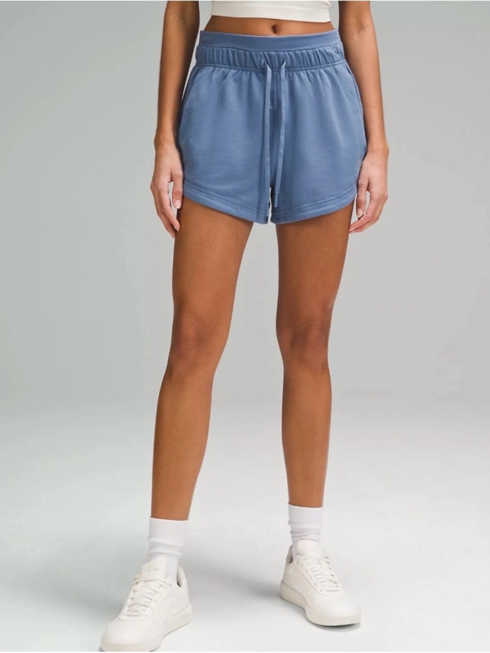 lululemon athletica Inner Glow High Rise 3” Blue Drawstring Athletic Shorts - Picture 1 of 9